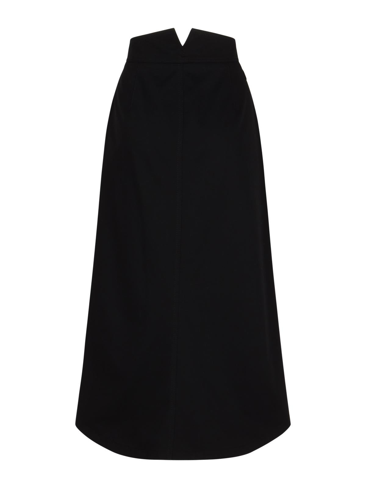 Moncler Black Wool Blend Midi Skirt