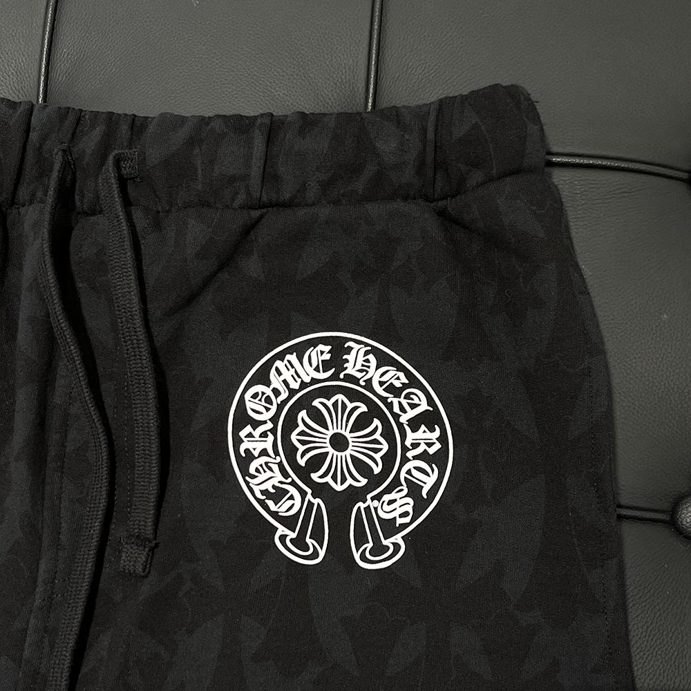Chrome Hearts Black Camo Horseshoe Logo Sweat Shorts Unisex
