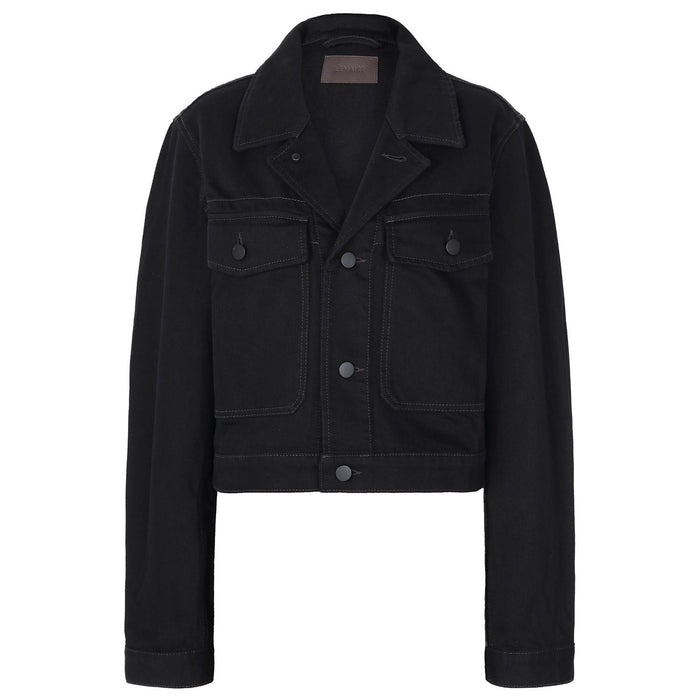 Lemaire Women's Black Cropped Denim Jacket OW1191 LD1055 999