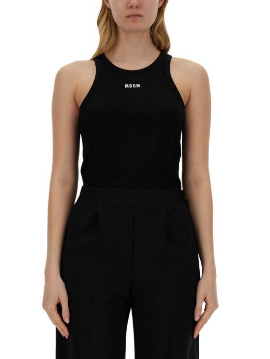 MSGM Sleeveless T-Shirt 3641MDT8224710899 BLACK DOM