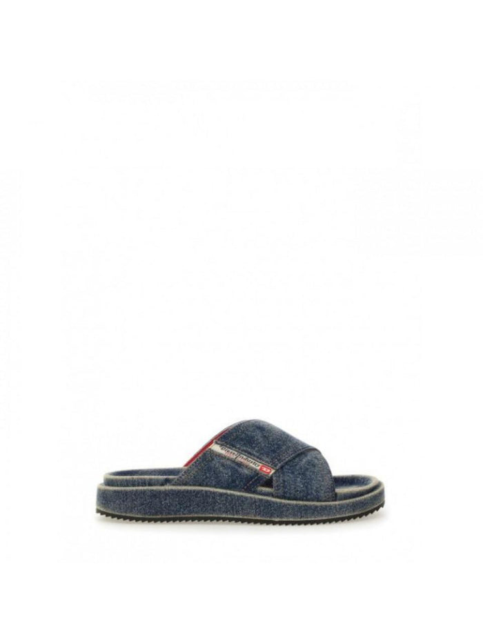 DIESEL Black Cris Cross Slide Sandals Y03612 P0320 HA711