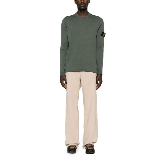 STONE ISLAND Men’s Low Crewneck Knit Sweater Regular Fit Black