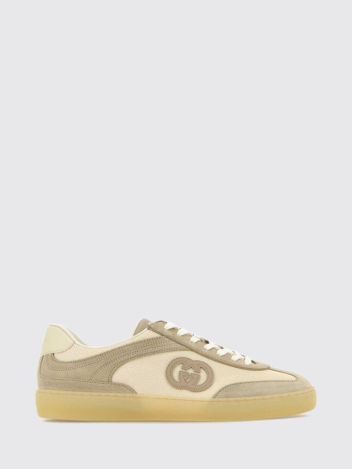 GUCCI White Leather Low-Top Sneakers