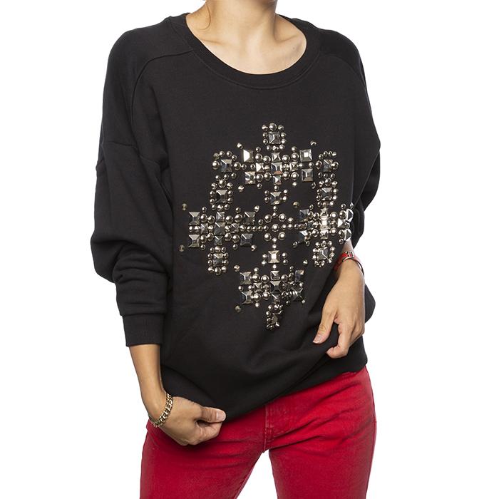 Saint Laurent Women Jewelry Pattern Black Sweatshirt