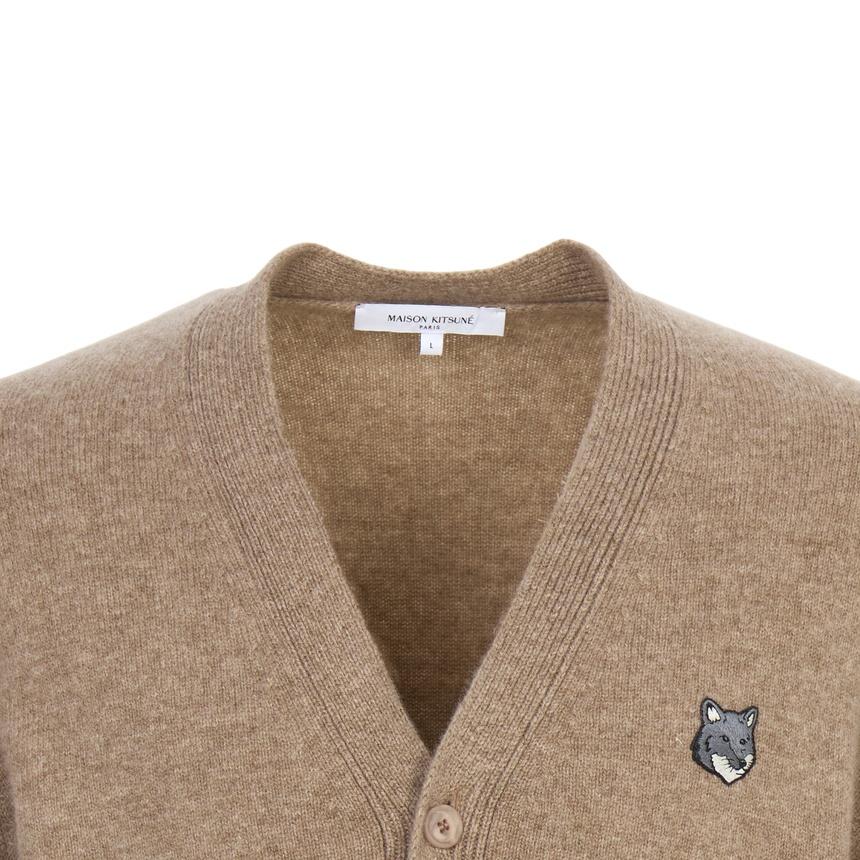Maison Kitsune Fox Head Wool Knit Cardigan for Men