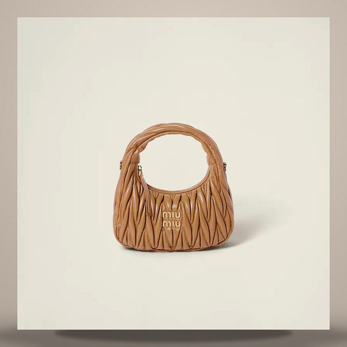 Miu Miu Wander Matelassé Nappa Leather Hobo Bag
