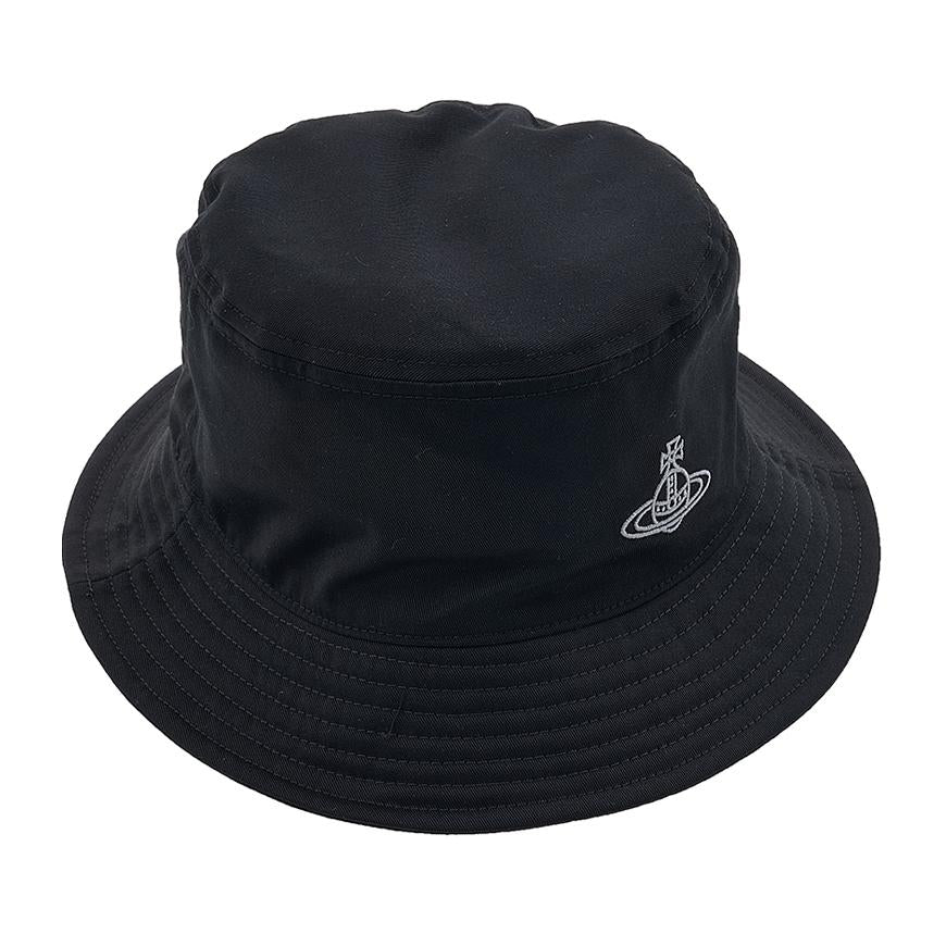 Vivienne Westwood Unisex Logo Embroidered Bucket Hat Black