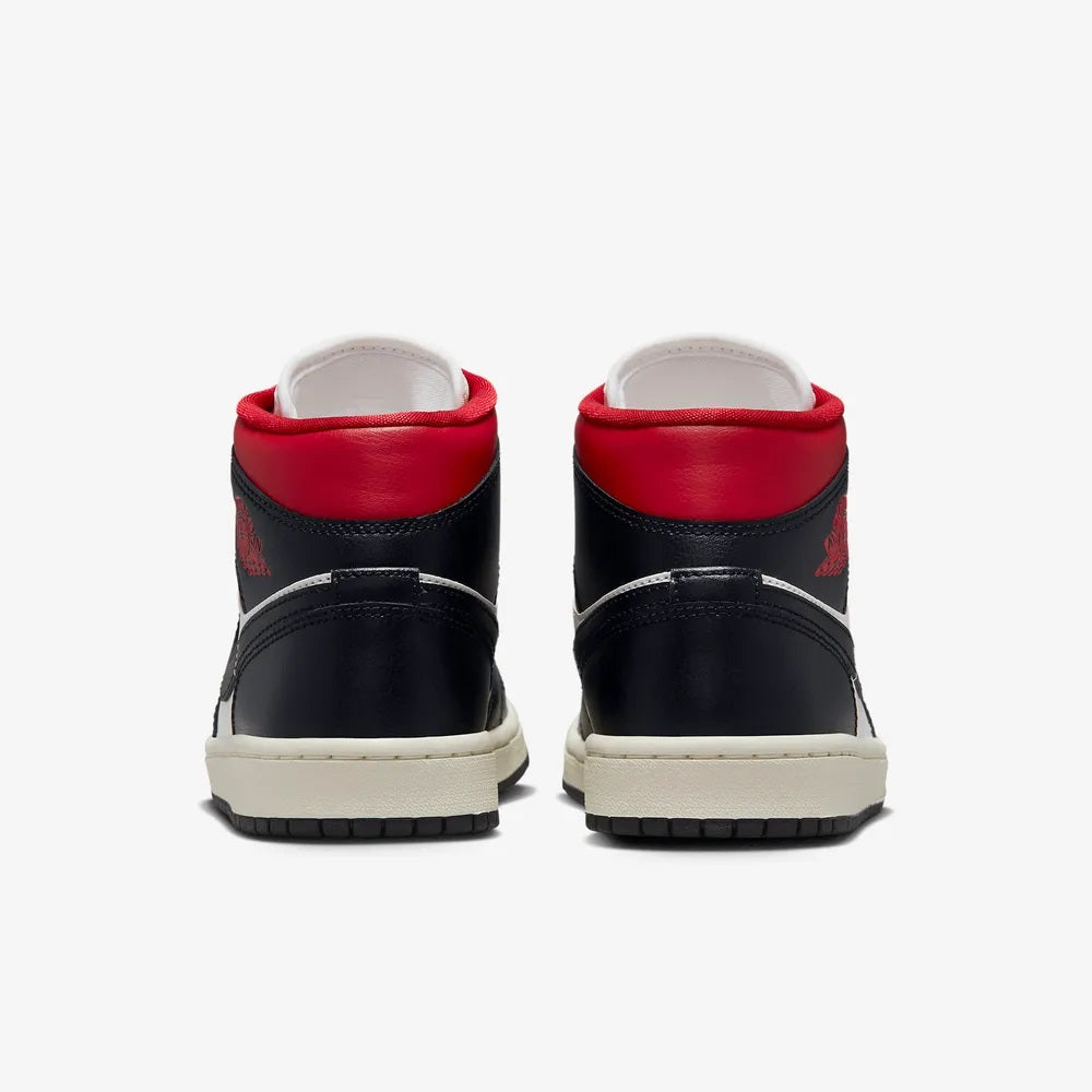 Nike Women’s Air Jordan 1 Mid Black Gym Red Low-Top Sneakers