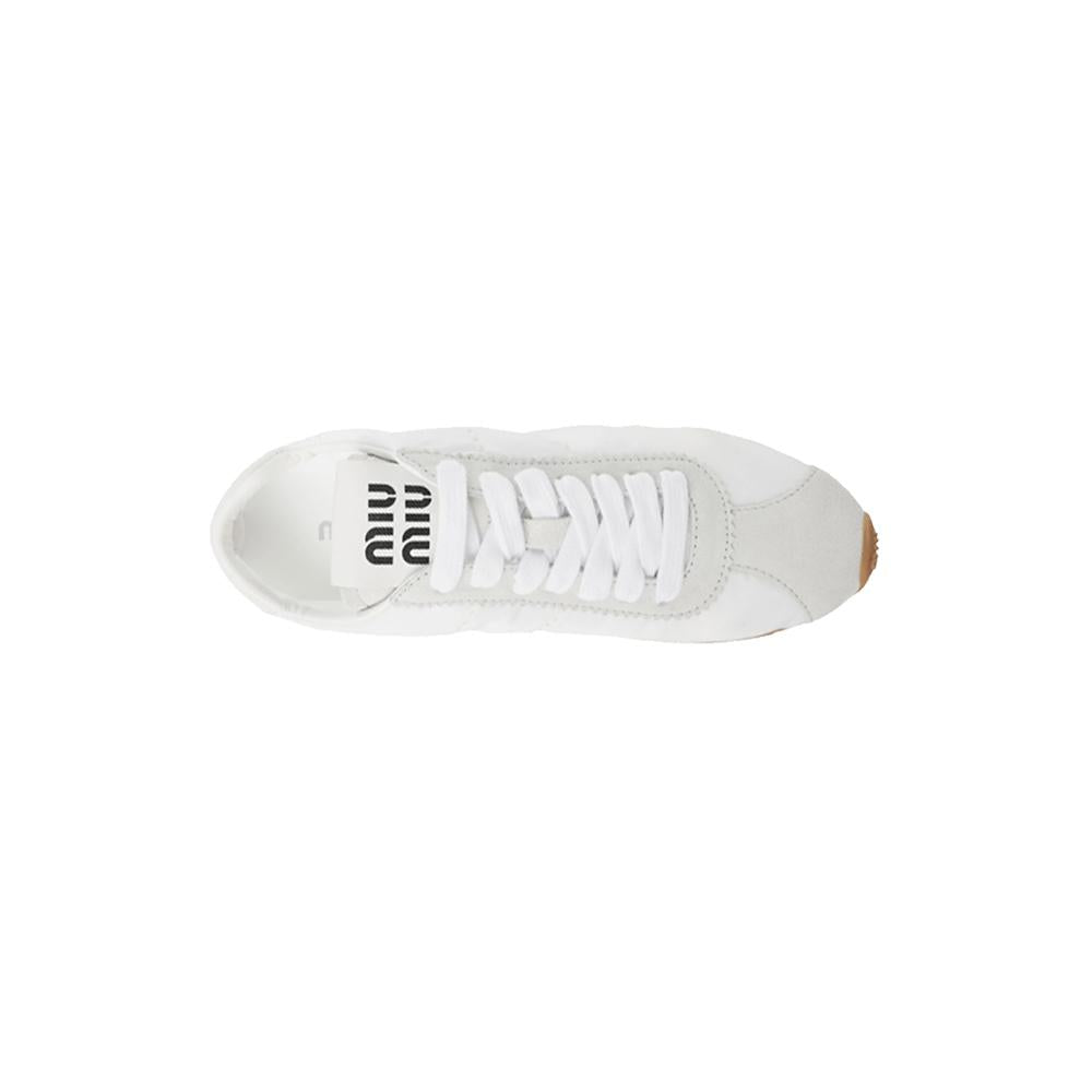 Miu Miu Logo Plume White Low-Top Sneakers 5E114E D7C F0009