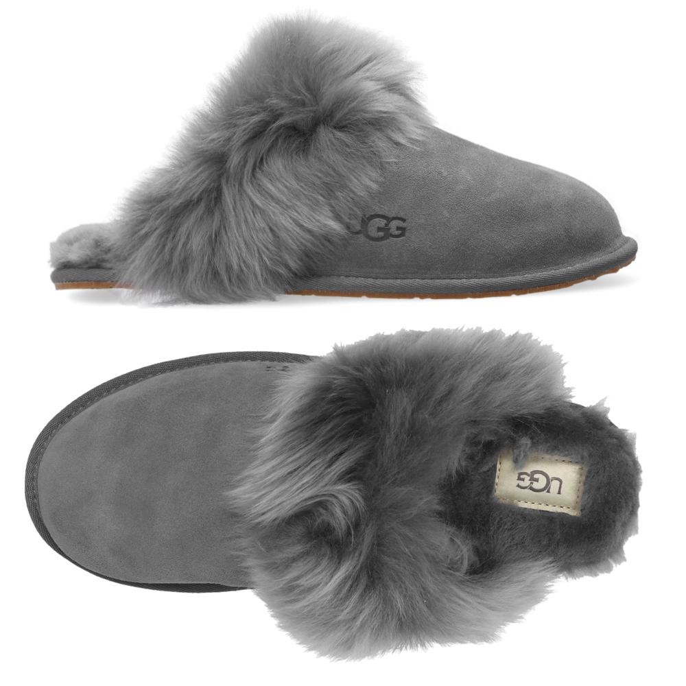 Ugg Scuff Sis Faux Fur Slippers Charcoal 1122750 CHRC