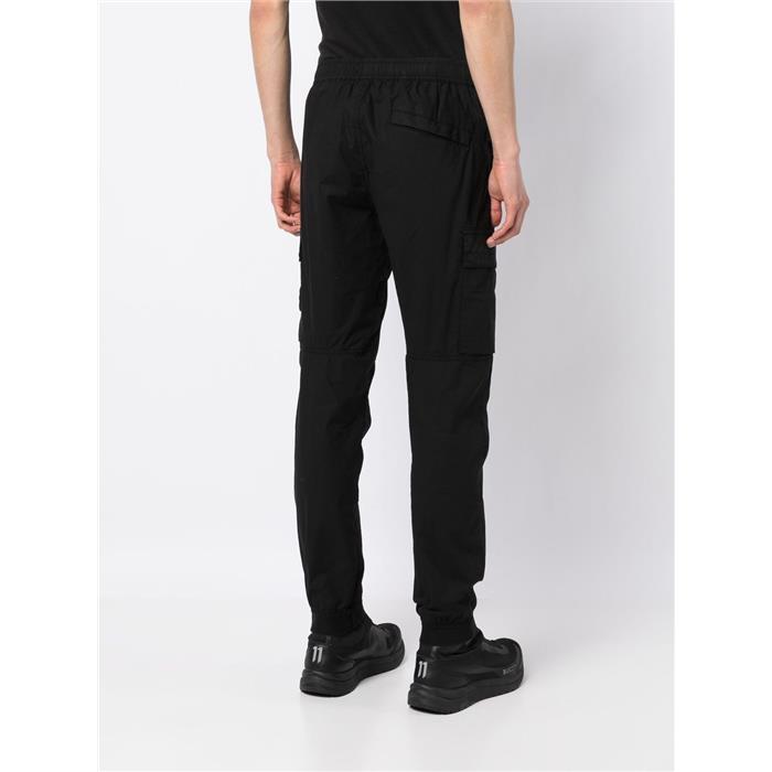 STONE ISLAND Stretch Classic Pants with Badge Patch Black Men