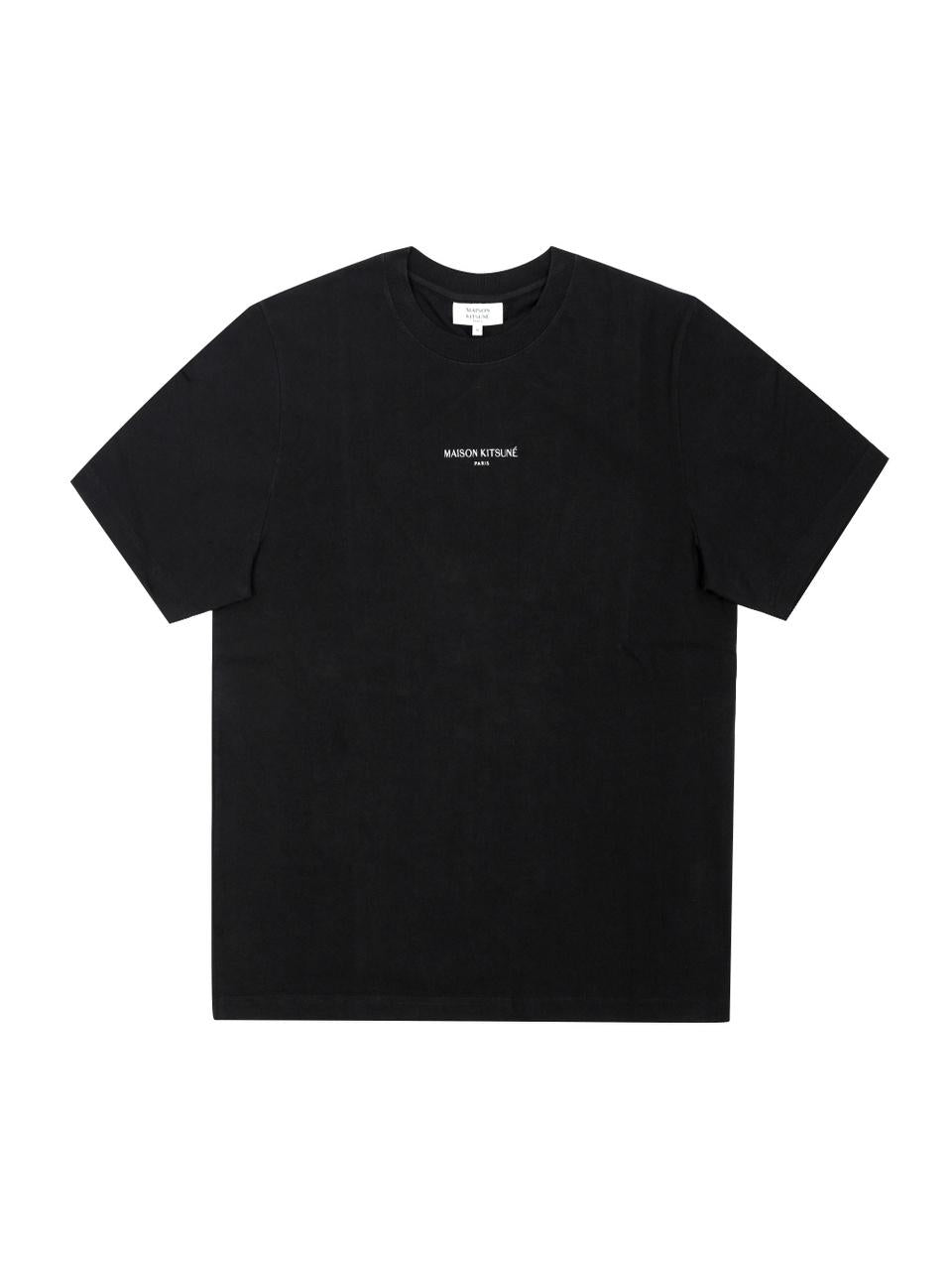 Maison Kitsune Black Cotton Short Sleeve T-Shirt for Men