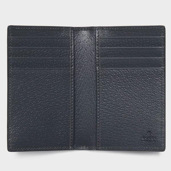 GUCCI GG Supreme Canvas Long Card Case Black Interior Gray