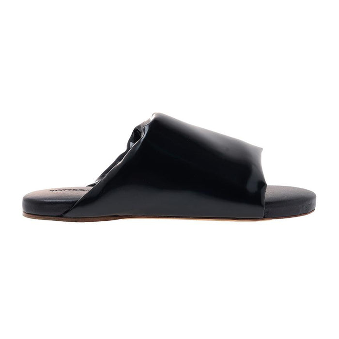 Bottega Veneta Black Leather Padded Mule Slippers Men