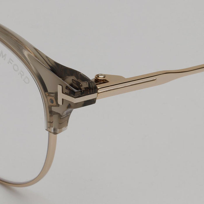 TOM FORD Blue Light Blocking Clear Beige Gold Browline Eyeglasses TF5792 KB096