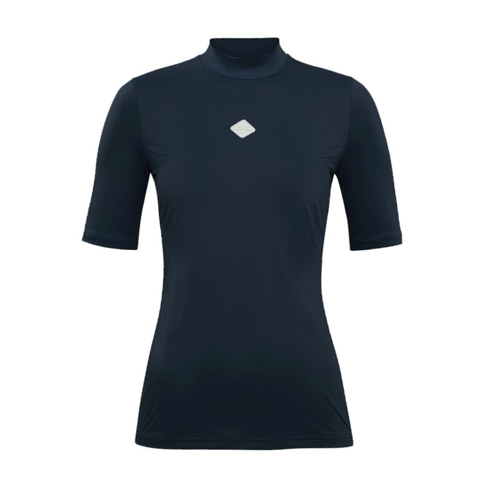 J LINDEBERG Billie High Neck Slim Fit T-Shirt Women’s Navy Cotton