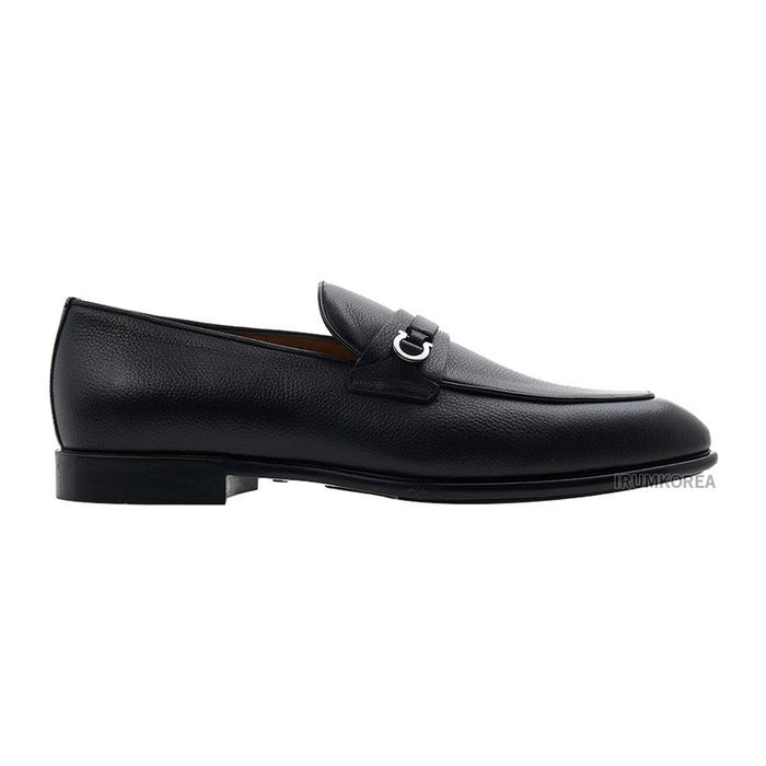 Ferragamo Black Leather DESIO Loafers for Men 0768125
