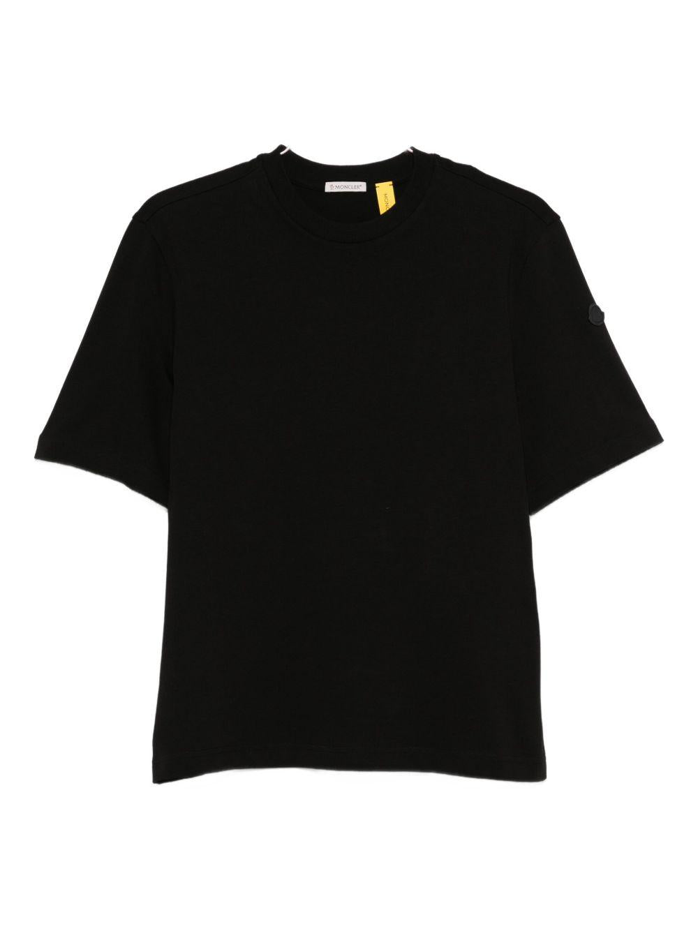 Moncler Black Short Sleeve Cotton T-Shirt