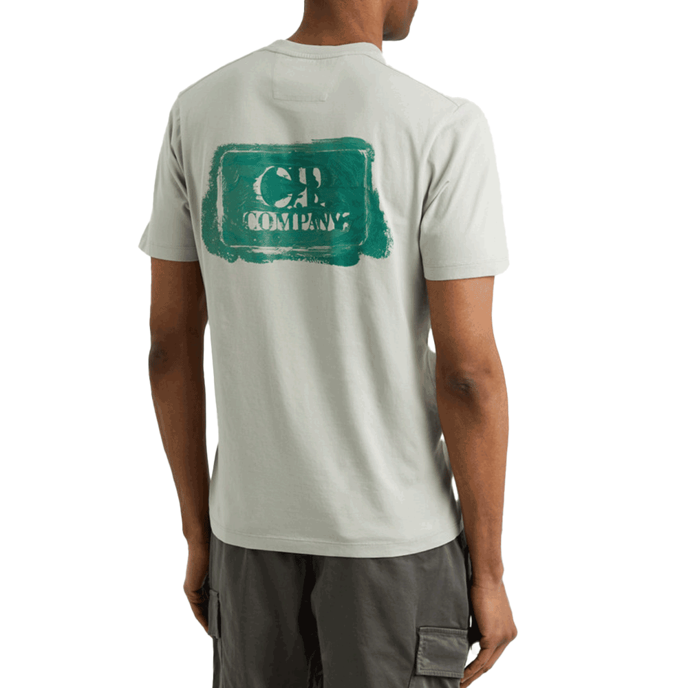CP Company Blue-Gray Graphic Short Sleeve T-Shirt 18CMTS143A