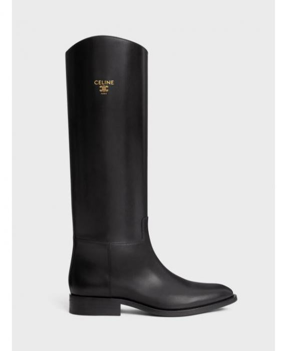 CELINE Anais Riding Boots in Calfskin Black Mid Boots