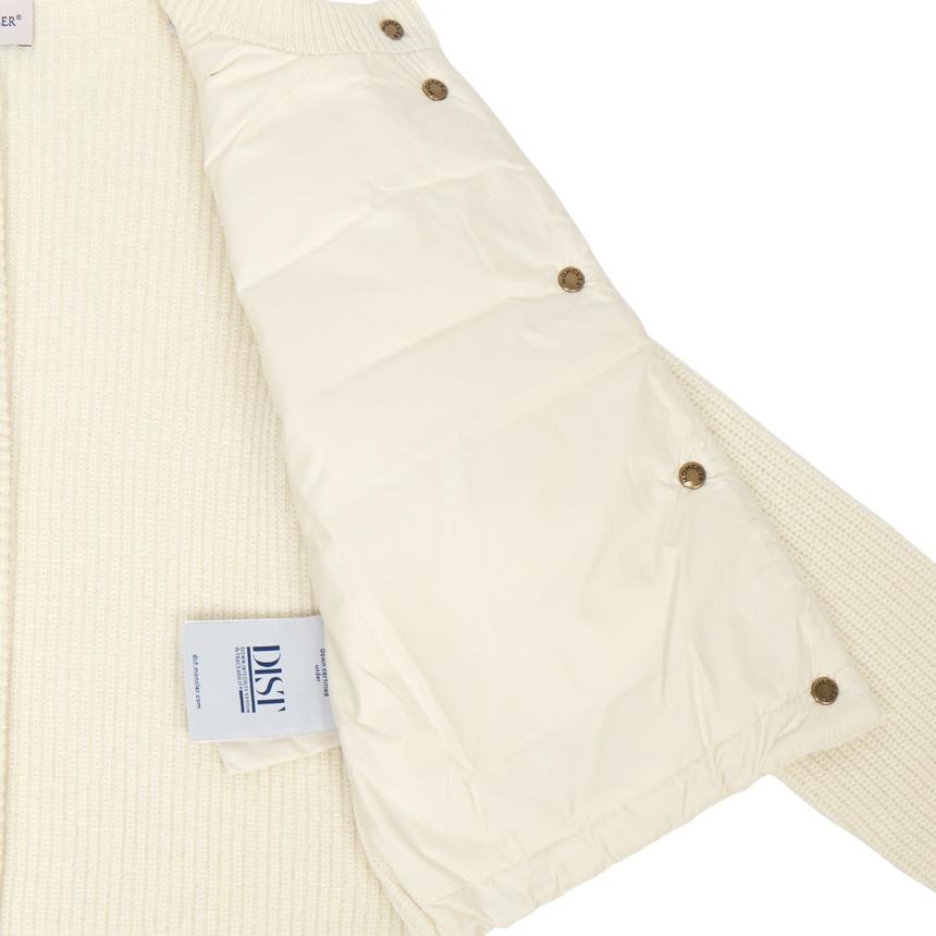 Moncler Kids Padded Cardigan White Women’s Knit Adult Fit