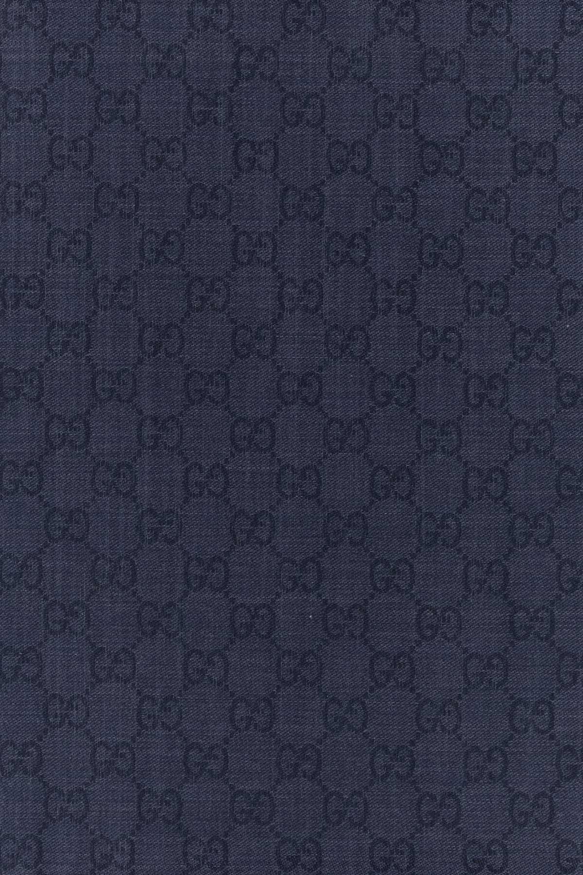 GUCCI Blue Wool Scarf