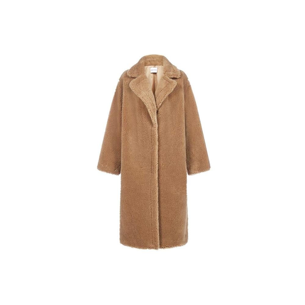 STAND STUDIO Maria Faux Fur Teddy Long Coat Sand 61122 9040 10500