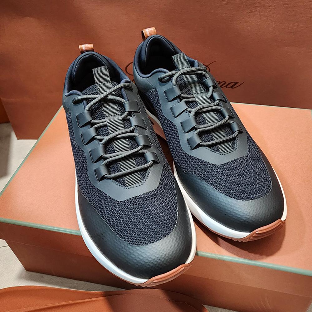 Loro Piana Black Suede Calfskin Weekend Walk Low-Top Sneakers