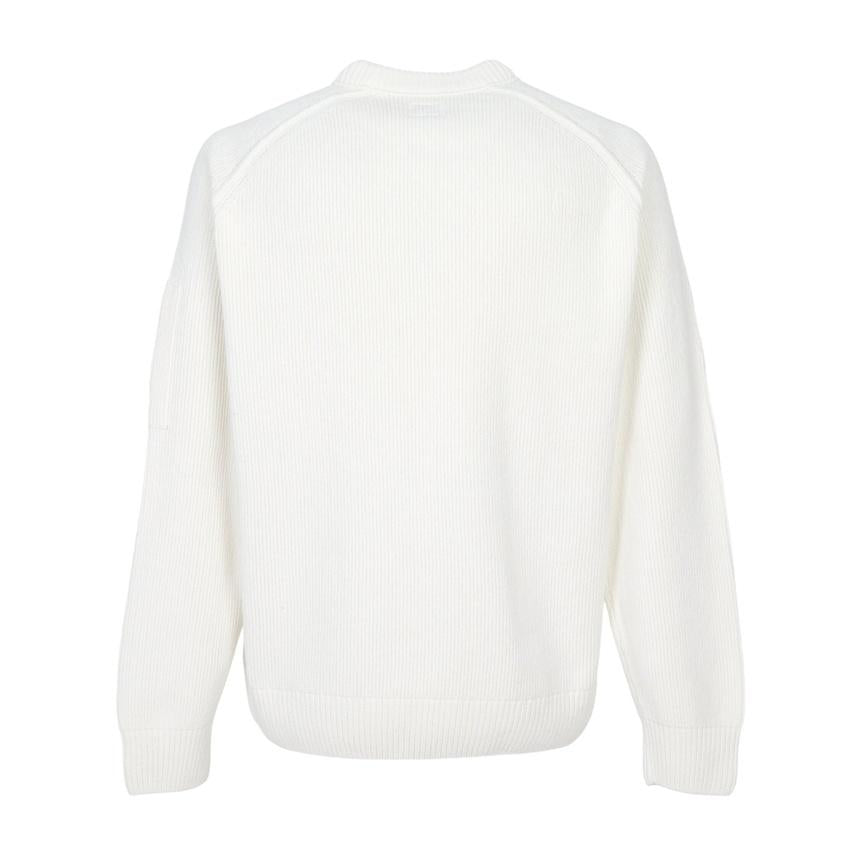 CP Company Men's Round Neck Knit Sweater White