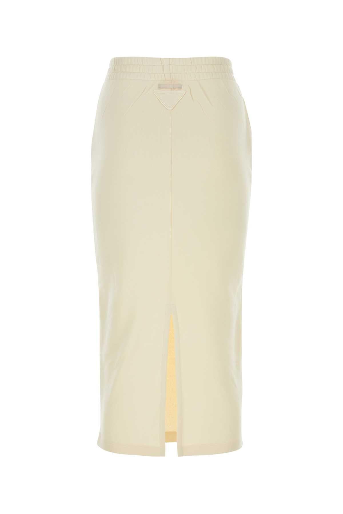 PRADA Black Wool Blend Midi Skirt
