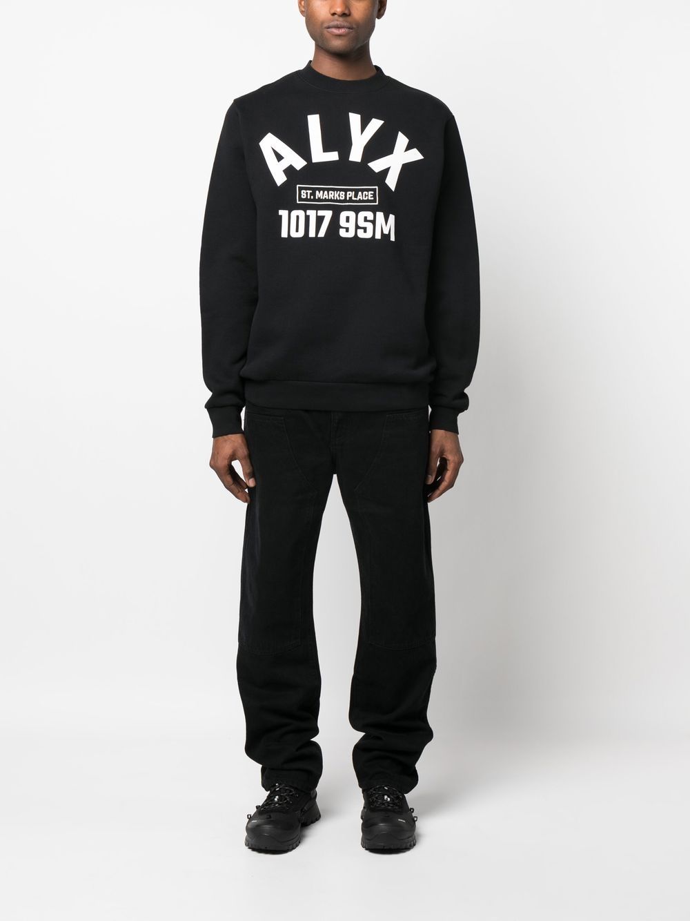 ALYX Men's Logo Print Black Sweatshirt AAUSW0184FA01 001