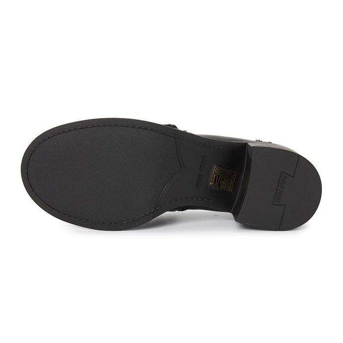 Miu Miu Brushed Leather Women’s Loafers Black