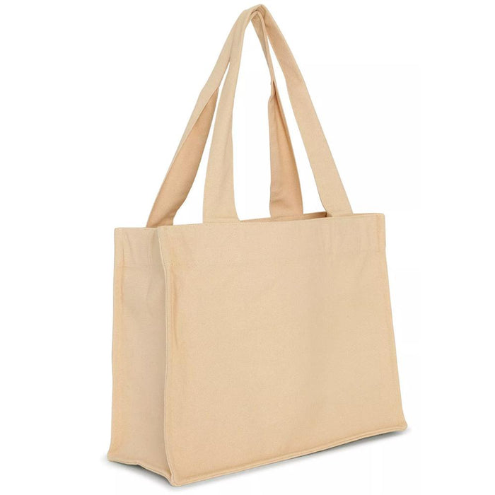 GANNI Beige Logo Embroidered Canvas Tote Bag