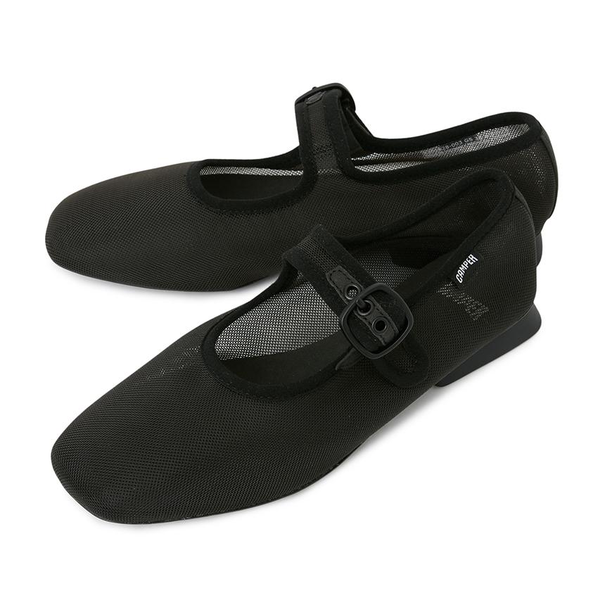Camper Kaši Maiera Women’s Leather Flat Shoes Black