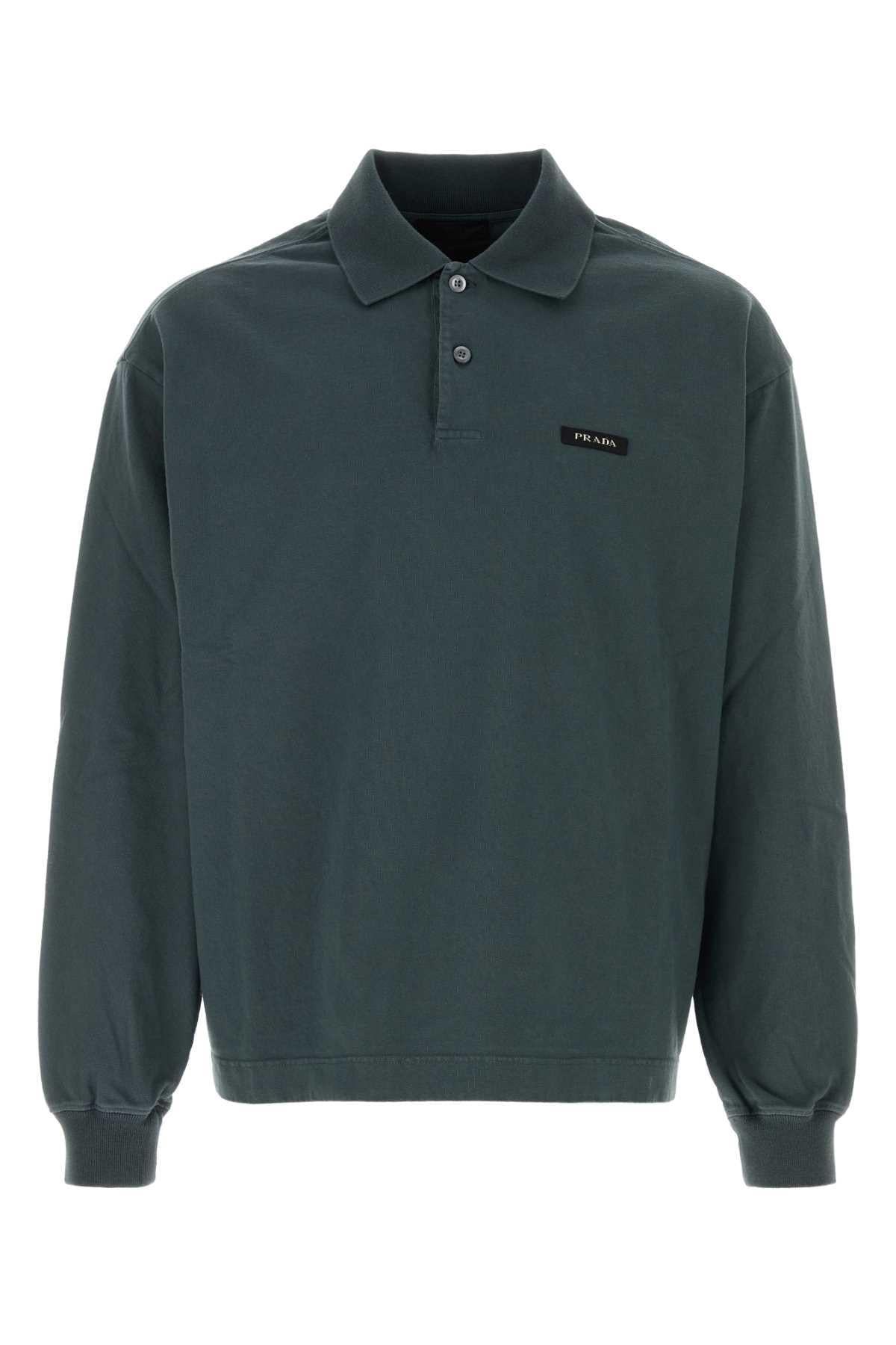 PRADA Black Cotton Logo Sweatshirt