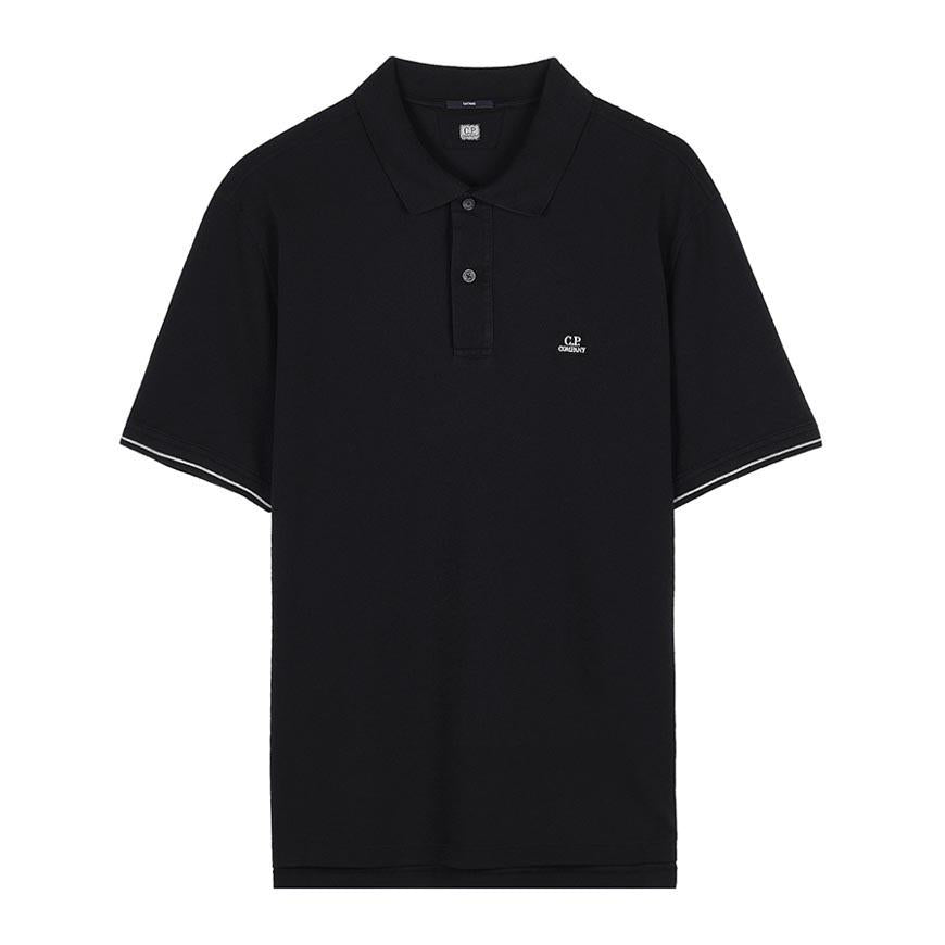 CP Company Men’s Logo Pique Polo T-Shirt Black