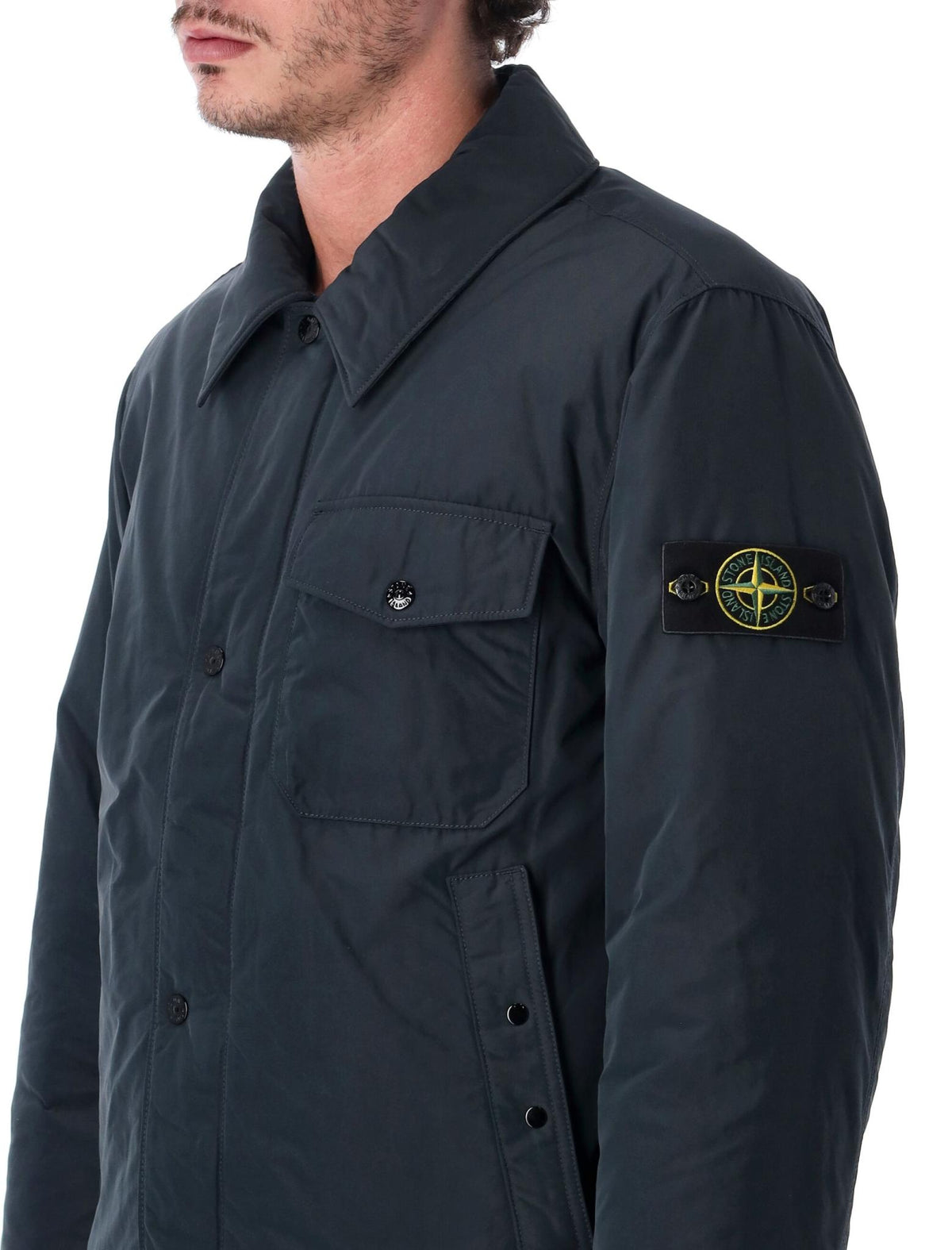 STONE ISLAND Black Nylon Bomber Jacket for Men