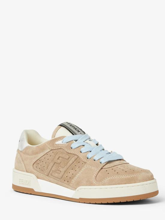 FENDI Beige Leather Low-Top Sneakers