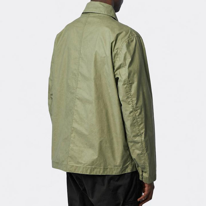 STONE ISLAND Wax-Coated Coach Jacket Military Green Men’s