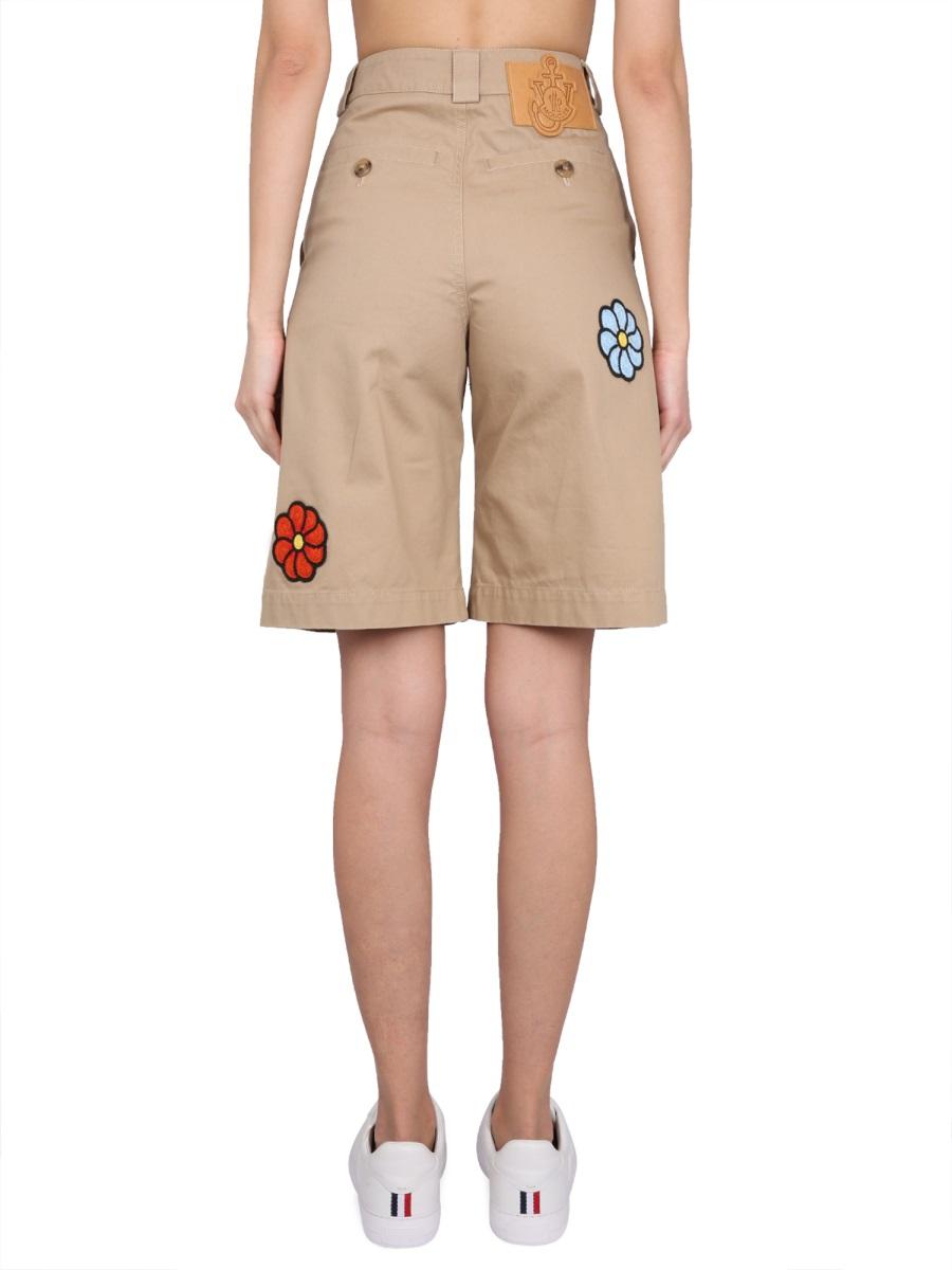 Moncler Black Cotton Logo Trim Short Shorts