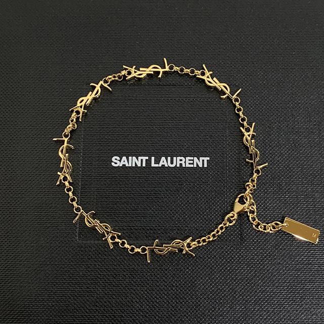 Saint Laurent YSL Monogram Cassandra Chain Bracelet Gold