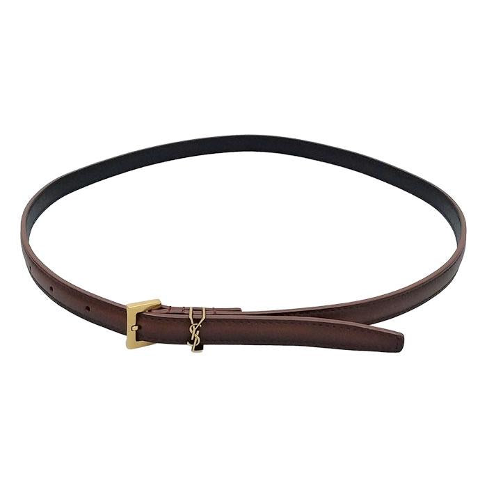 Saint Laurent Cassandra Extra Slim Smooth Leather Belt Women’s