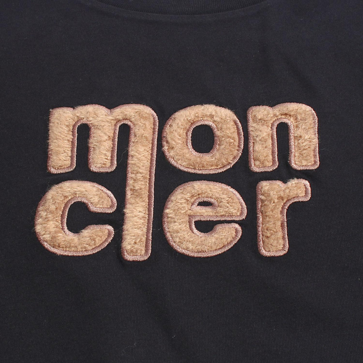 Moncler Women’s Teddy Logo Black Short Sleeve T-Shirt