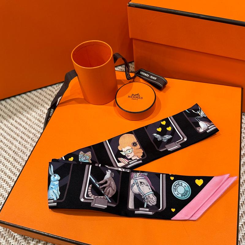 HERMES Silk Petit Twilly Scarf Unisex