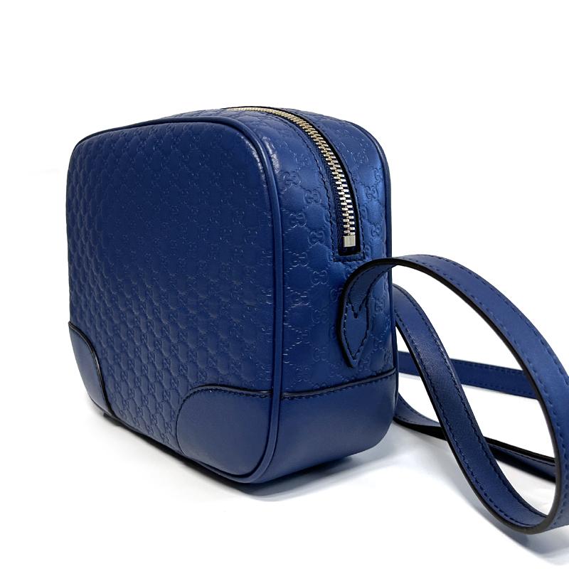 GUCCI GG Guccissima Disco Crossbody Bag Blue 449413 BMJ1G