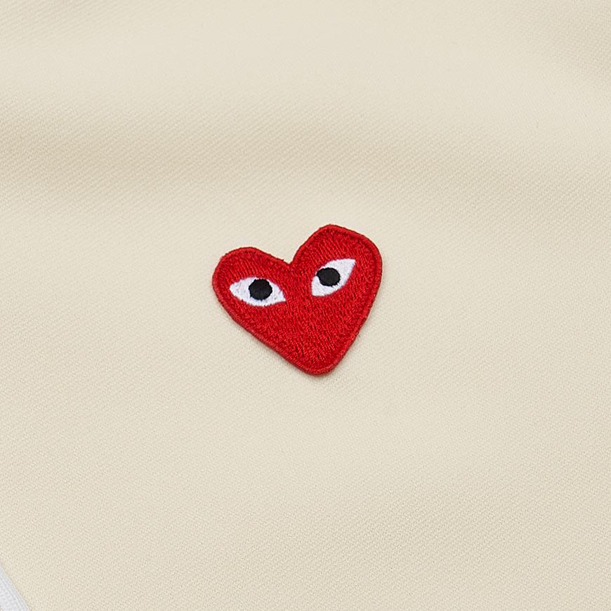 Comme des Garcons Unisex Heart Patch Hoodie Sweater AX T172 051 3 IVORY