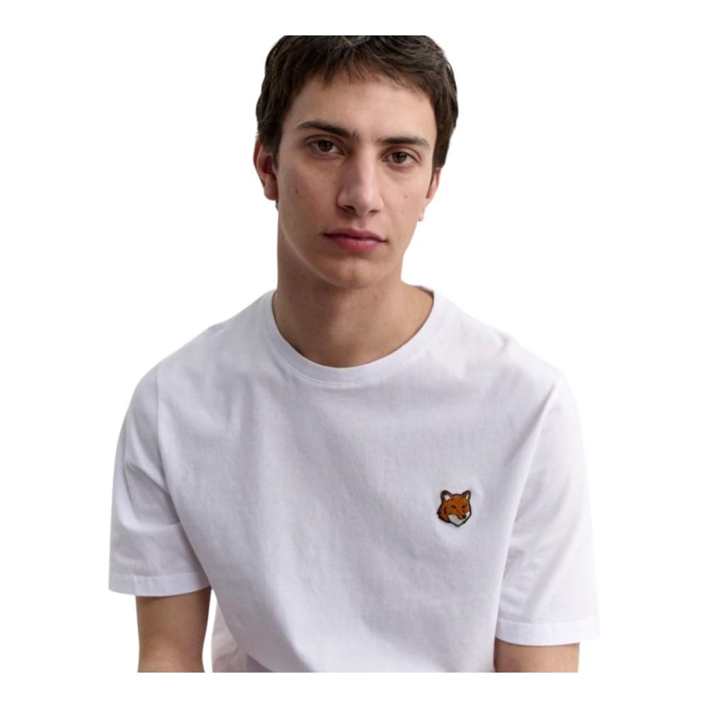 Maison Kitsune Fox Head Regular Fit Men's Short Sleeve T-Shirt White