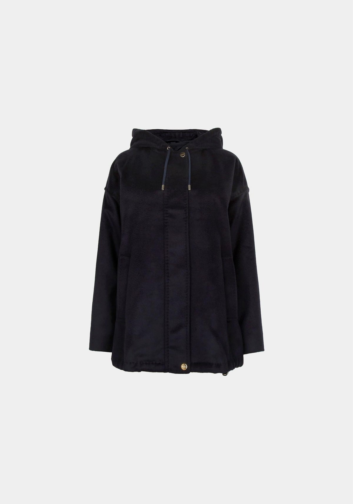 Max Mara Navy Derice Wool Hooded Coat 2526036022 DERRIS 010