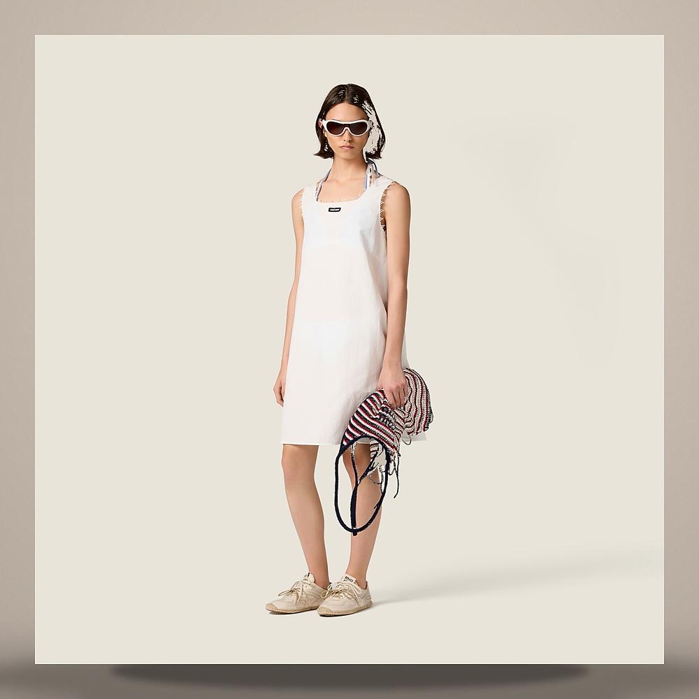 Miu Miu Slub Poplin Midi Dress MF6457 163M F0009