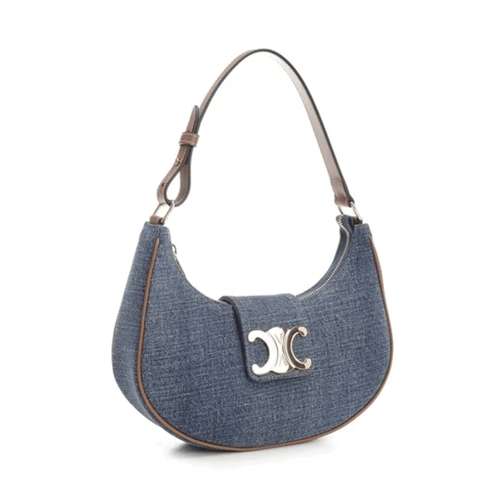 CELINE Triomphe Denim Ava Shoulder Bag